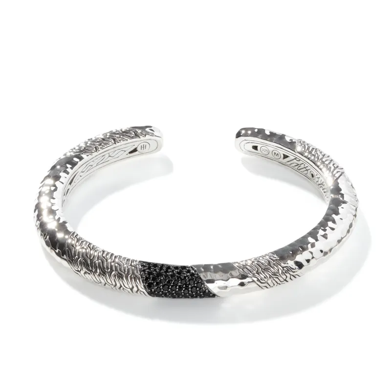 Classic Chain Hammered Hinged Cuff|CBS90016444BLSBN sold by John Hardy