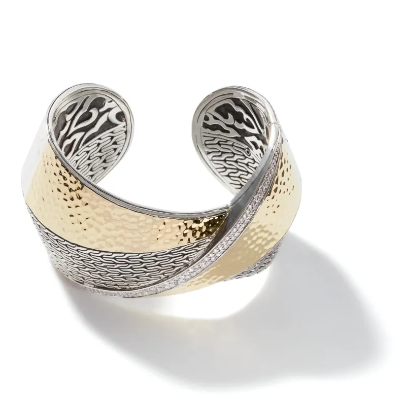 Twisted Pavé 41MM Hinged Cuff|CZP9003372DI sold by John Hardy