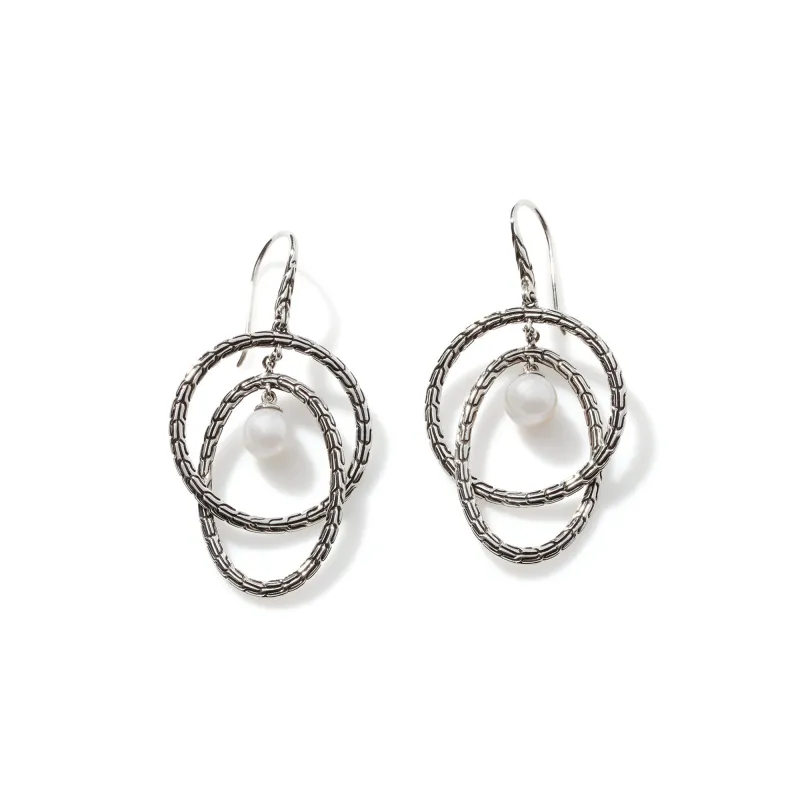 Pearl Drop Interlocking Hoop Earrings|EB90663 sold by John Hardy