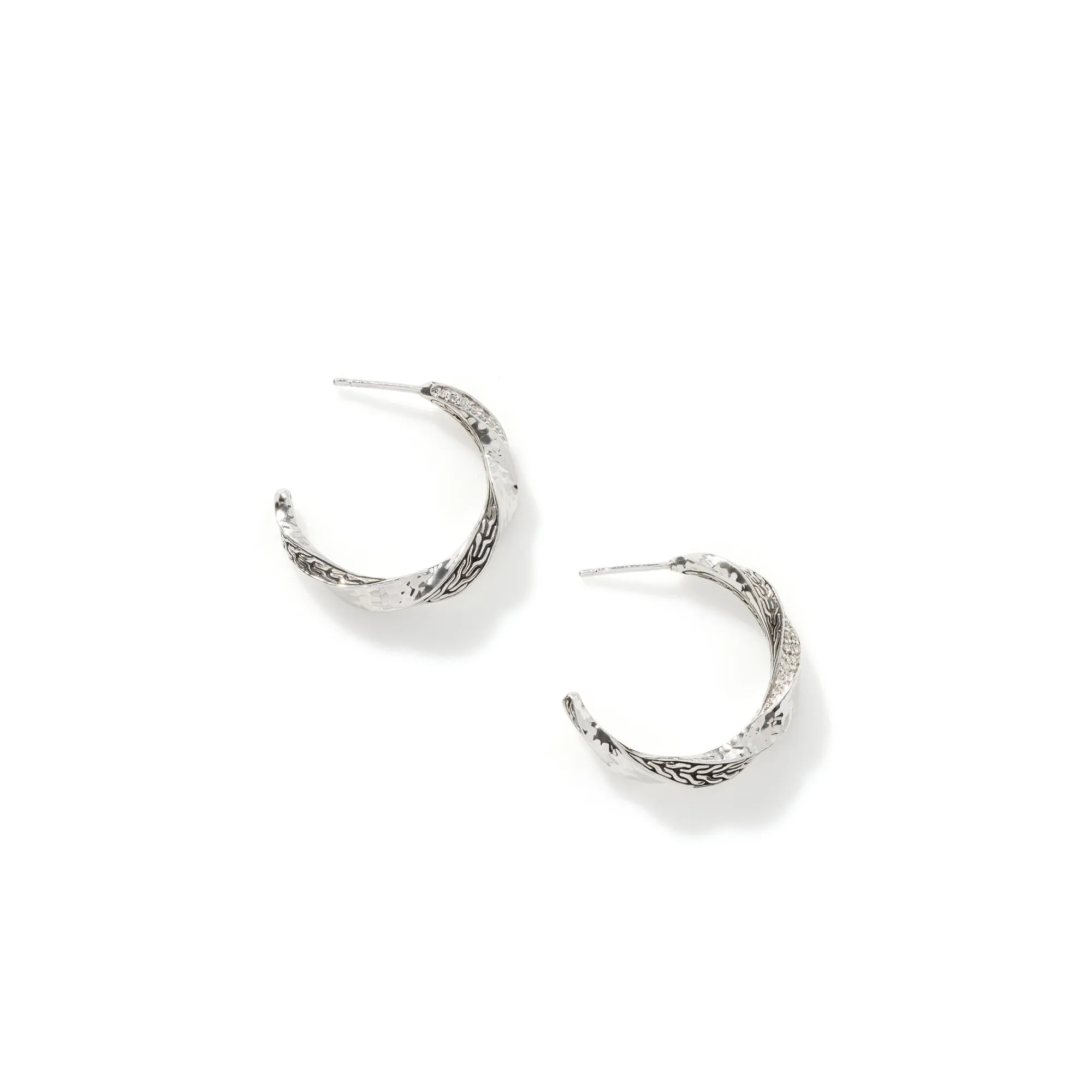 Twisted Pavé Hoop Earrings|EBP9003352DI sold by John Hardy