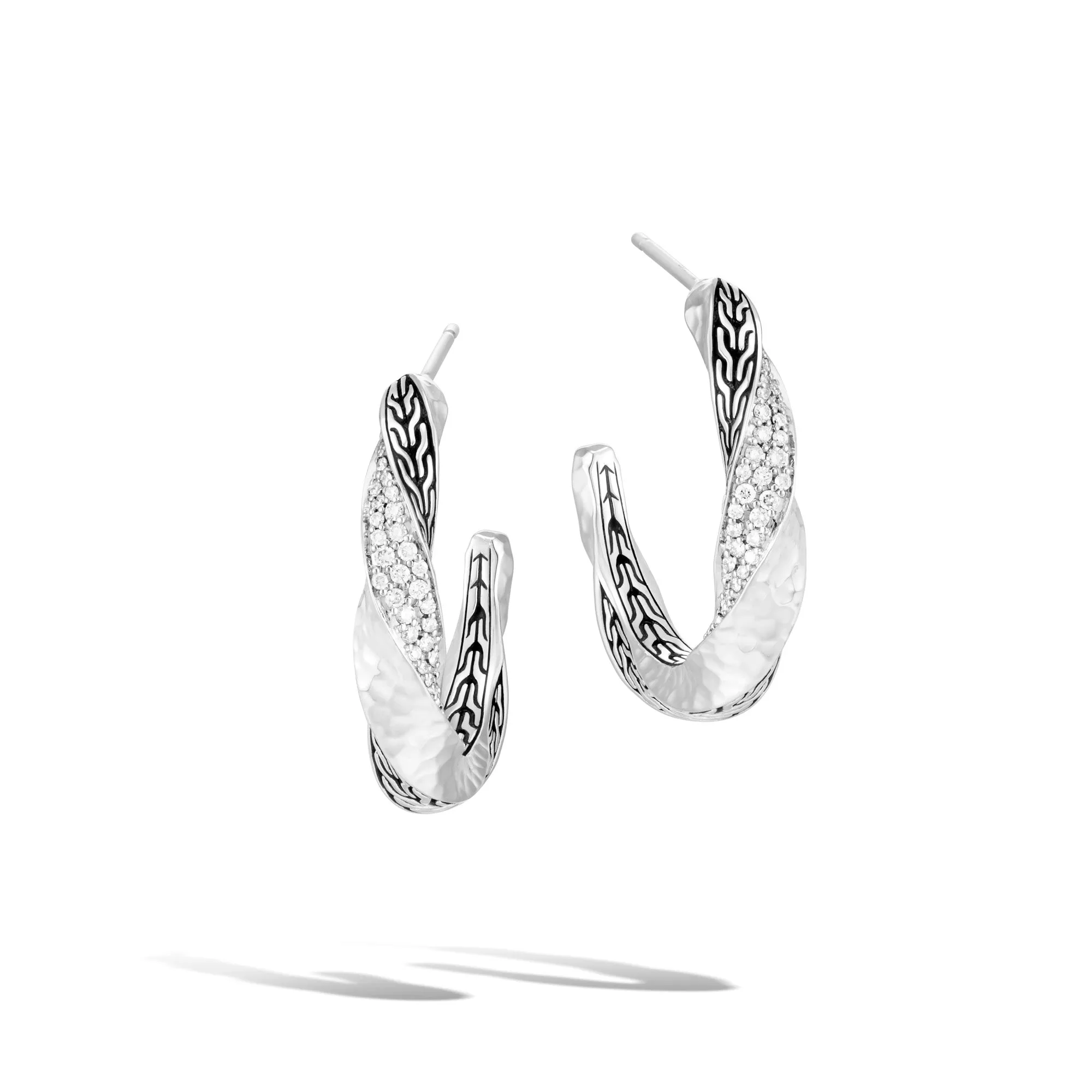 Twisted Pavé Hoop Earrings|EBP9003352DI sold by John Hardy product image thumbnail 2