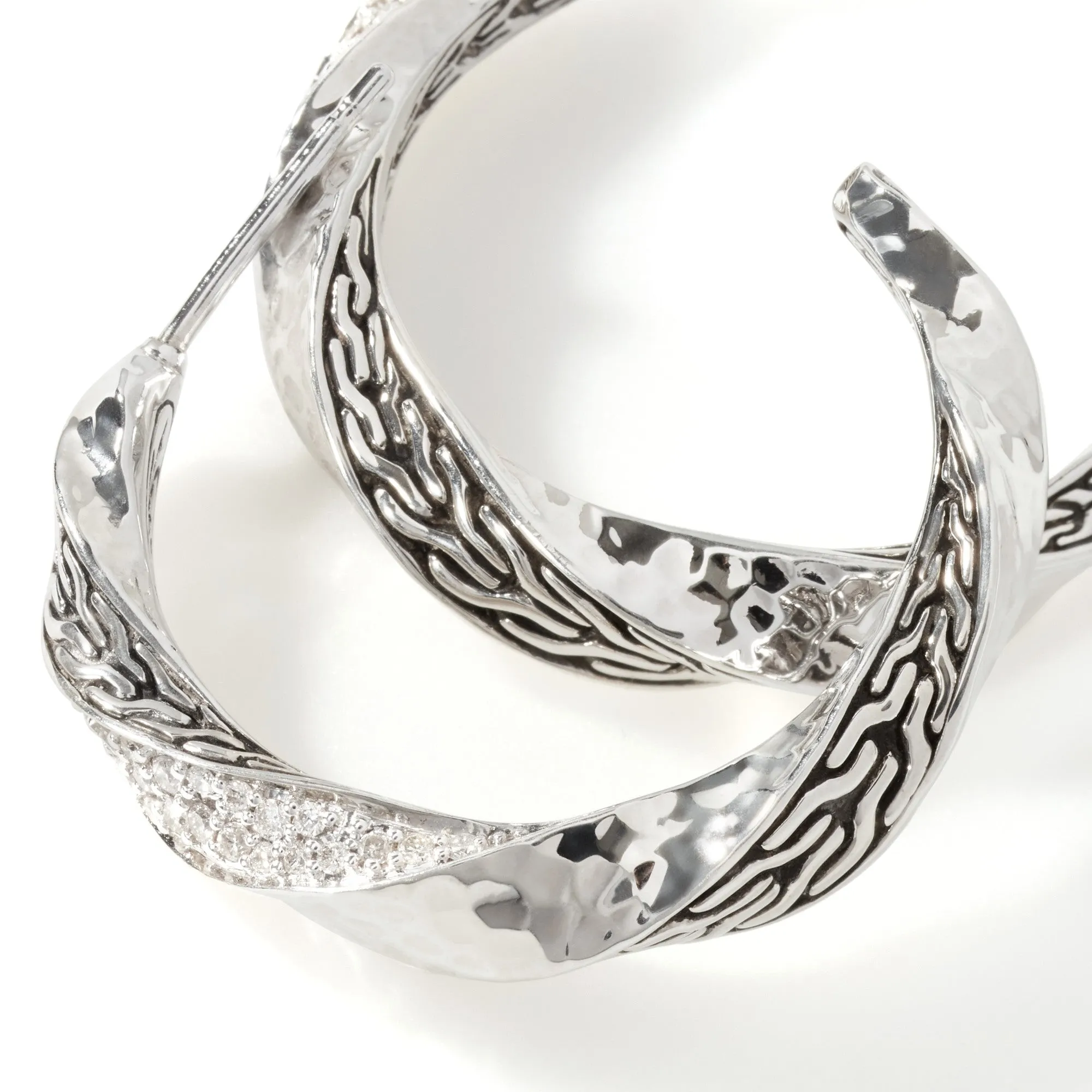 Twisted Pavé Hoop Earrings|EBP9003352DI sold by John Hardy product image thumbnail 3