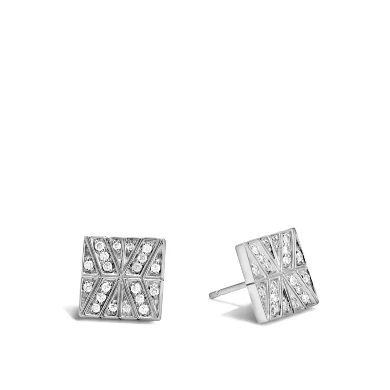 Modern Chain Stud Earrings with Diamonds|EBP933142DI sold by John Hardy