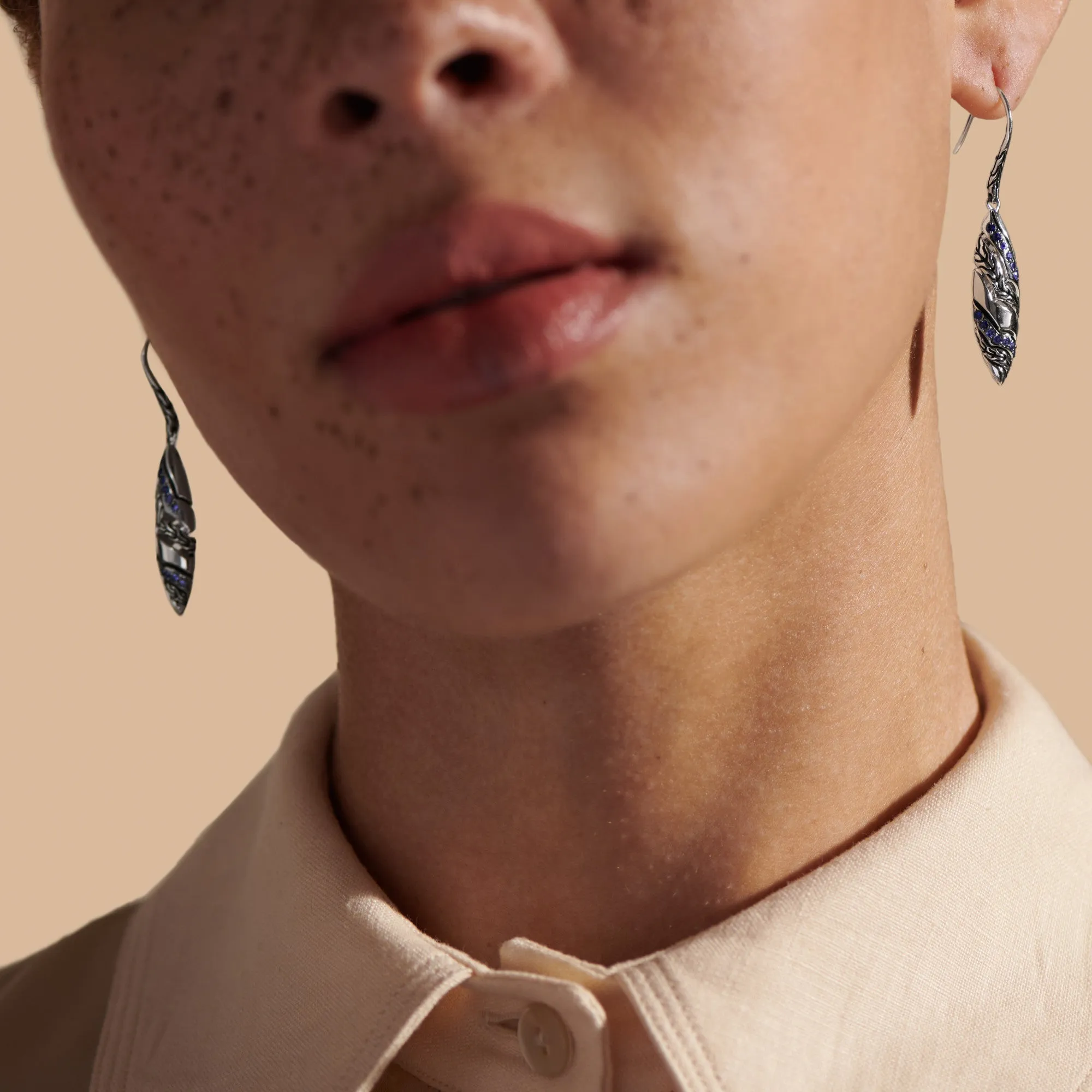 Lahar Marquise Drop Earrings|EBS440544BSP sold by John Hardy product image thumbnail 3