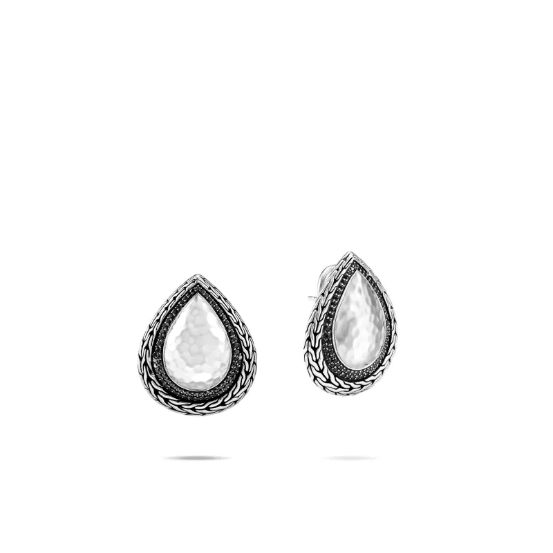 Classic Chain Hammered Earrings|EBS906014BLSBN sold by John Hardy