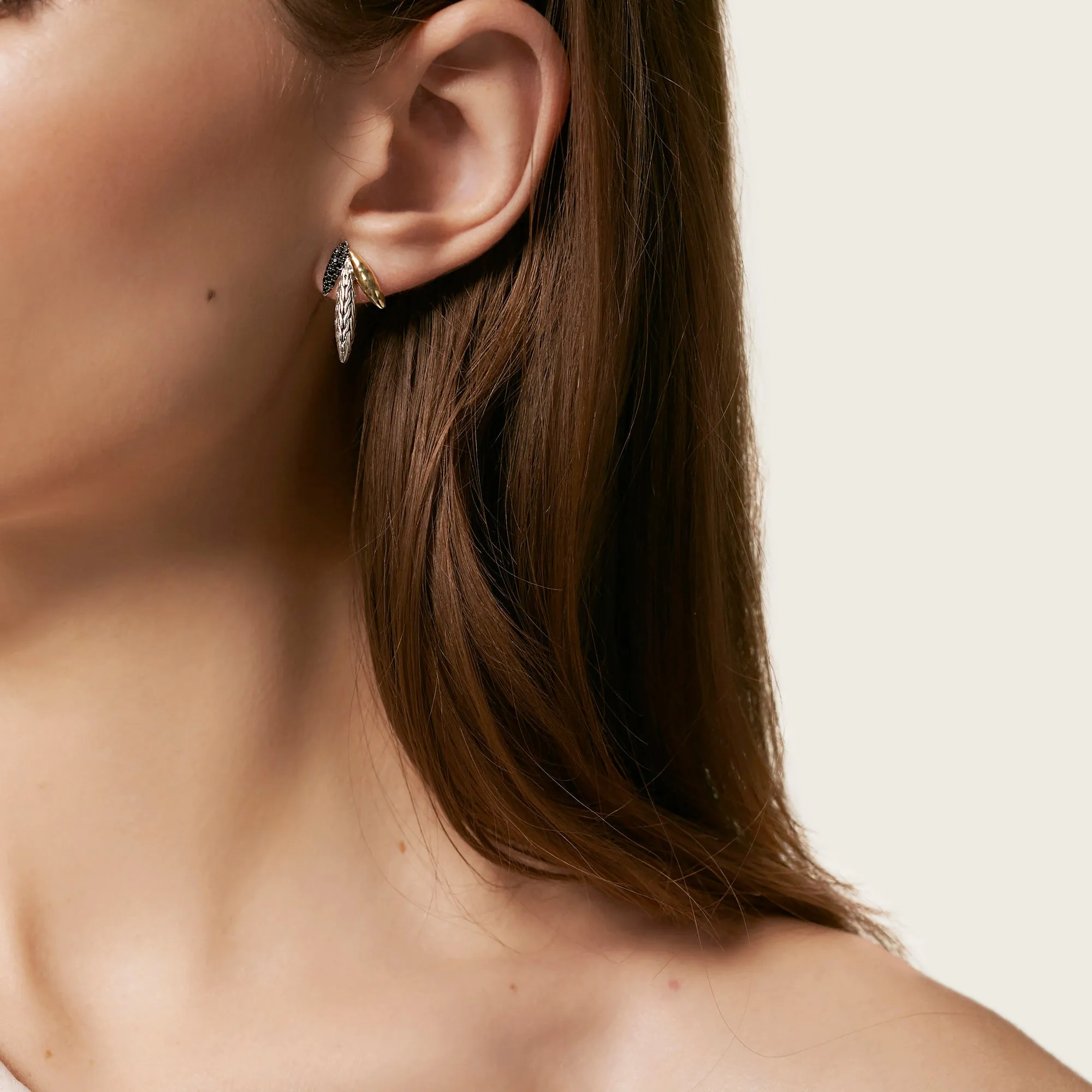 Surface Triple Spear Stud Earrings|EZS905524BLSBN sold by John Hardy product image thumbnail 3