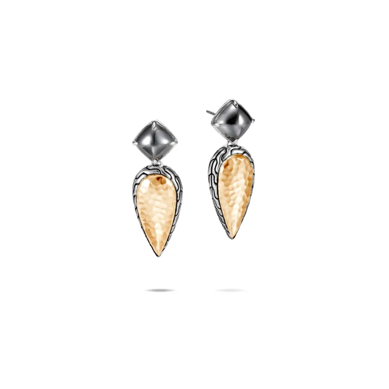 Classic Chain Hammered Drop Earrings|EZS905171HE sold by John Hardy