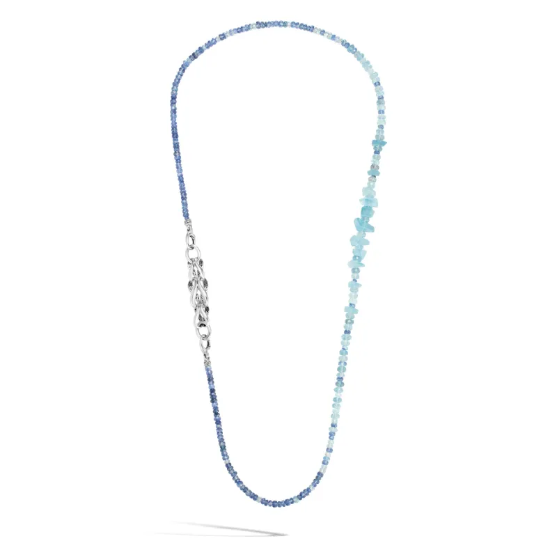 Asli Classic Chain Link Double Row Necklace with Mixed Blue|NBS902261AQKN sold by John Hardy