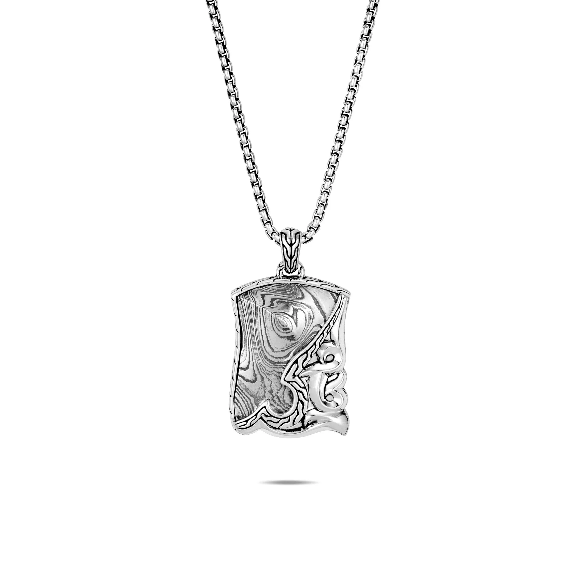Classic Chain Keris Dagger Dog Tag Necklace|NM90467STL sold by John Hardy