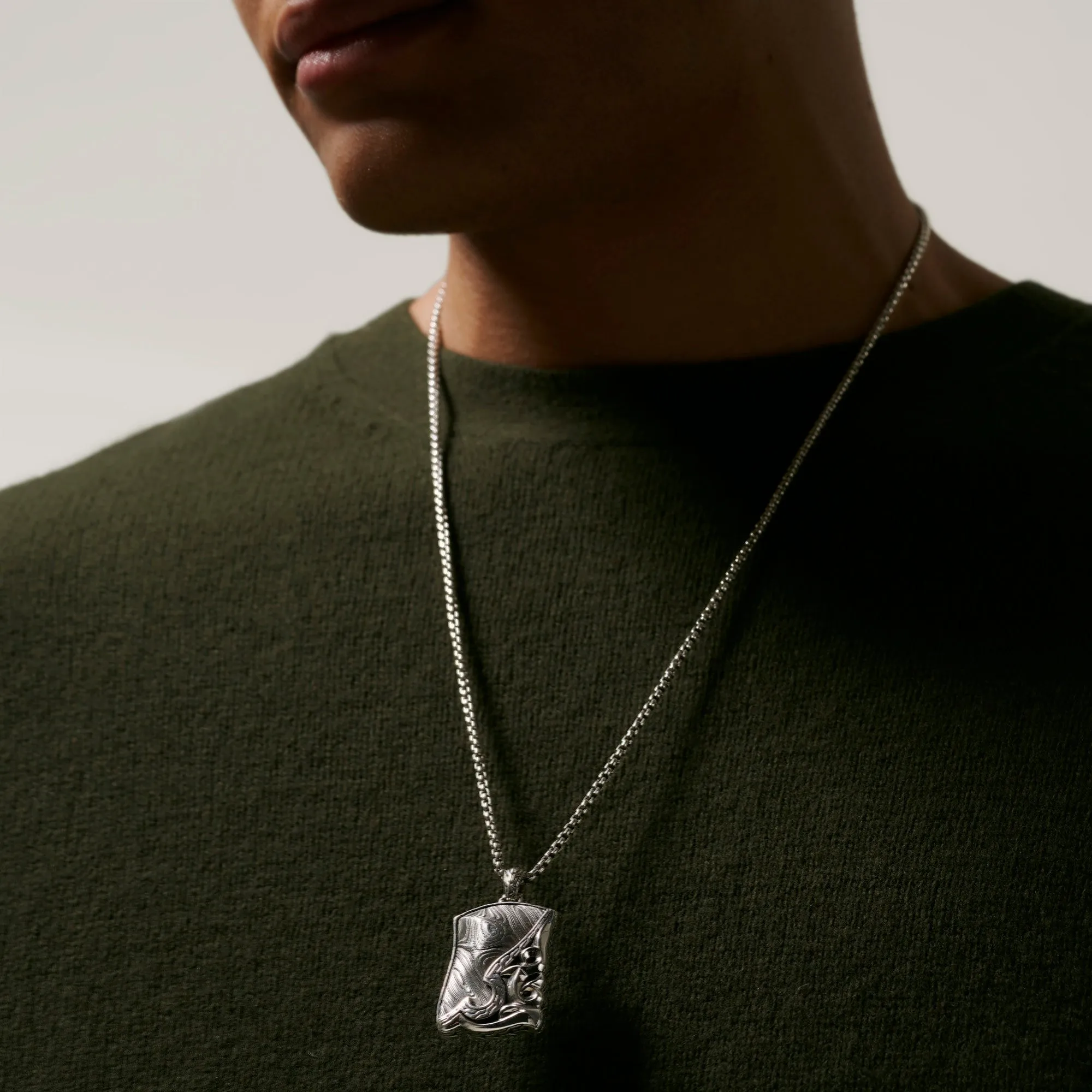 Classic Chain Keris Dagger Dog Tag Necklace|NM90467STL sold by John Hardy product image thumbnail 3