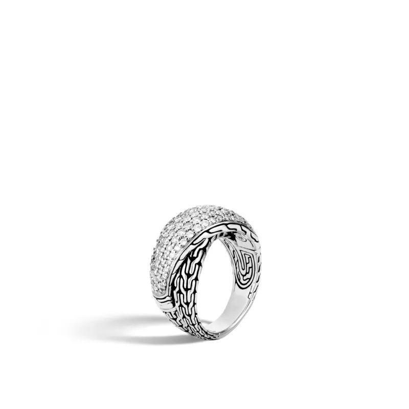 Classic Chain Overlap Ring with Diamonds|RBP900422DI sold by John Hardy