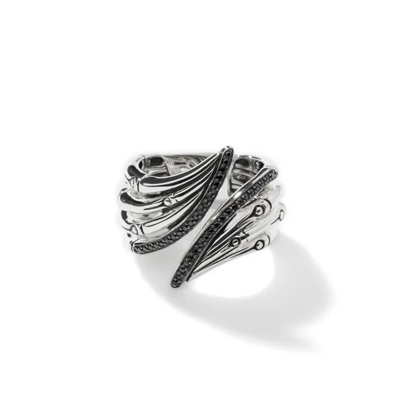 Bamboo Pavé Open Band Ring|RBS500704BLS sold by John Hardy