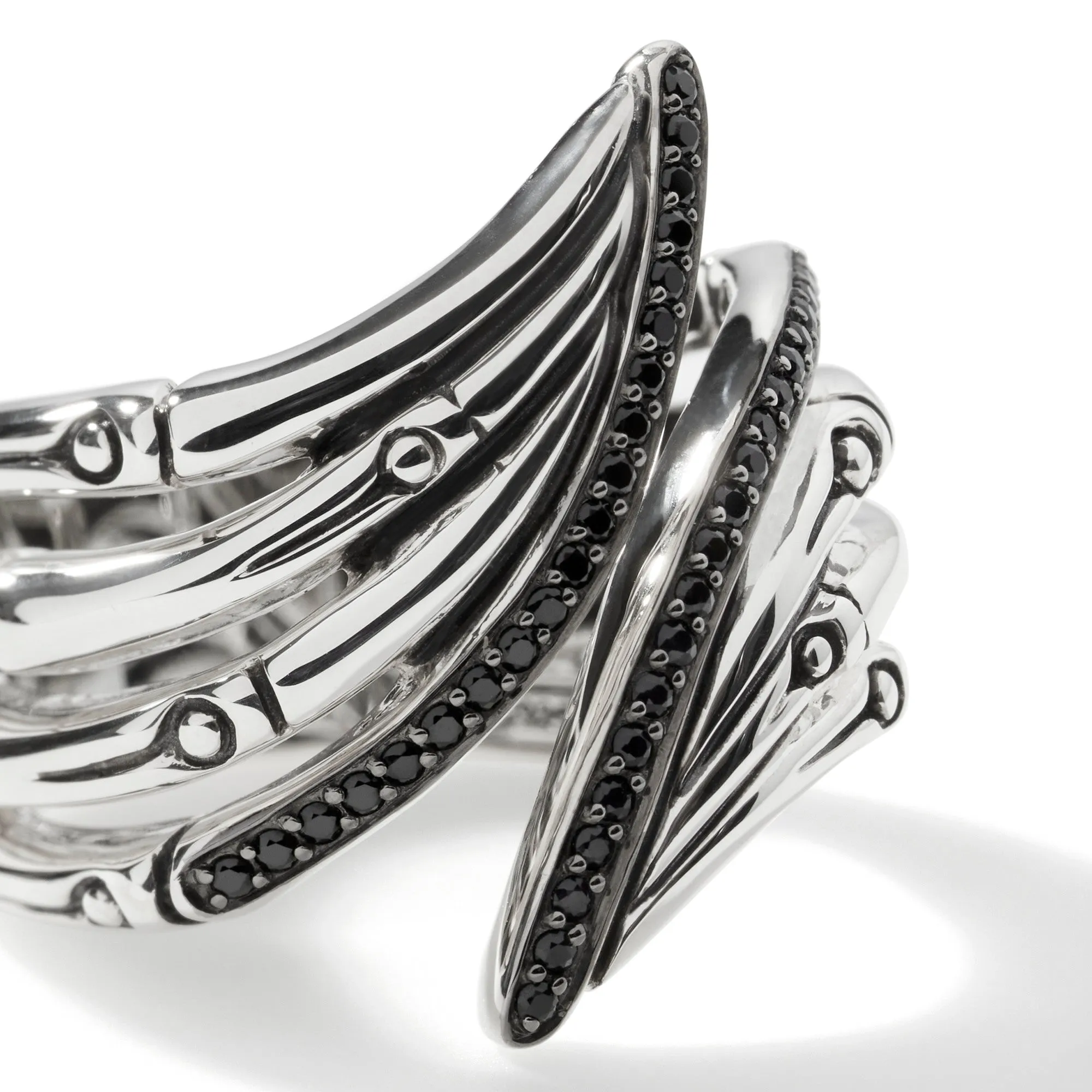 Bamboo Pavé Open Band Ring|RBS500704BLS sold by John Hardy product image thumbnail 3