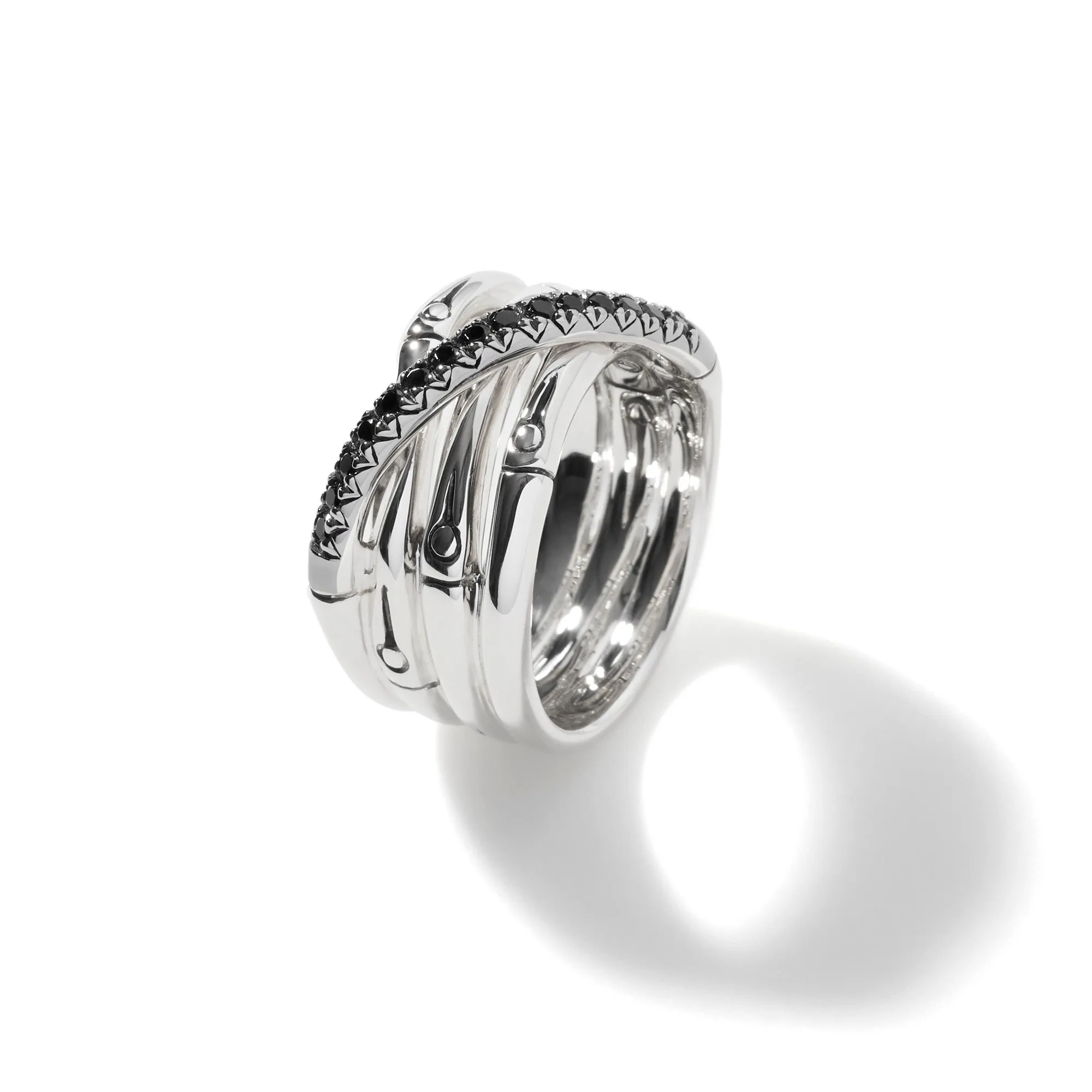 Bamboo Pavé Crossover Ring|RBS59394BLSBN sold by John Hardy product image thumbnail 4