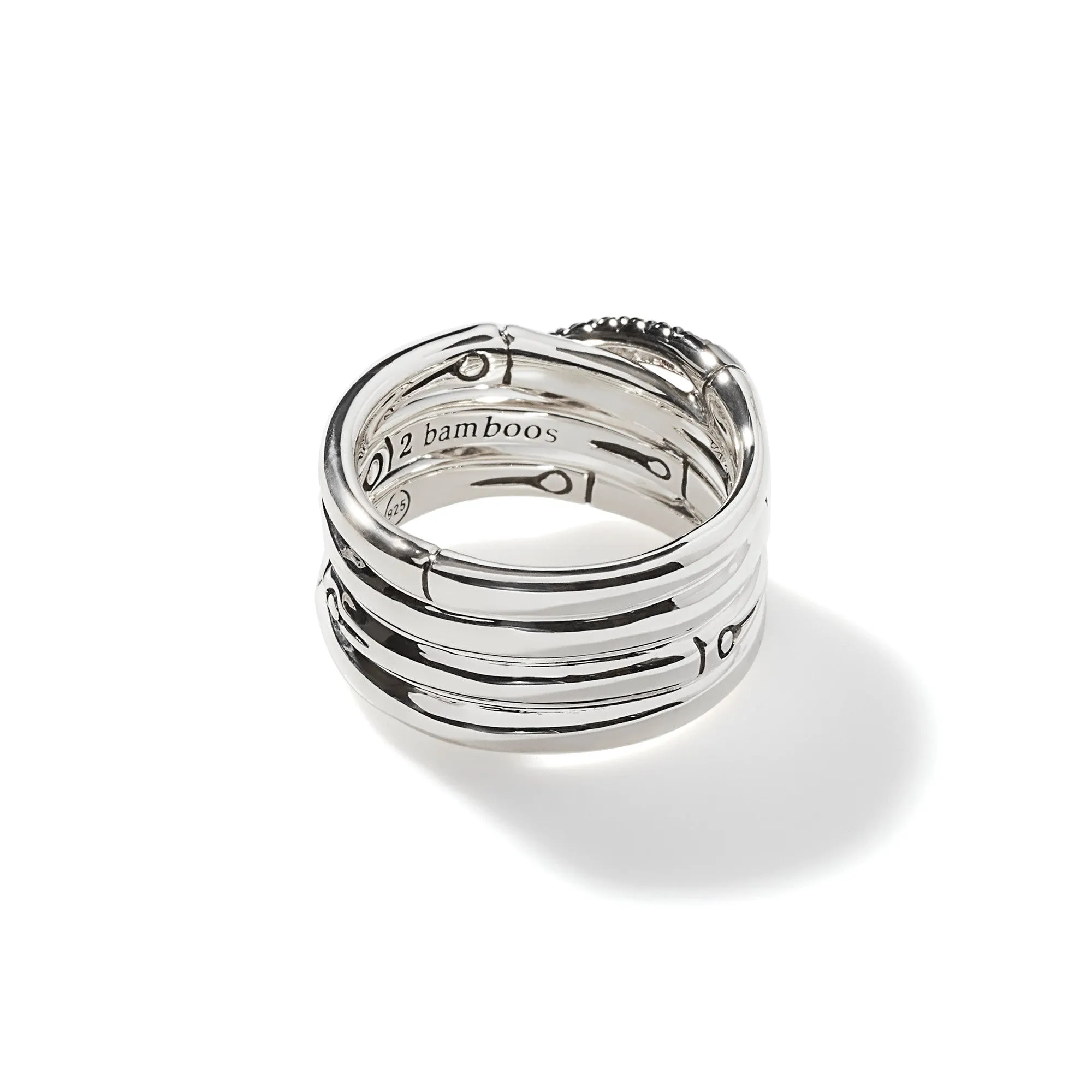 Bamboo Pavé Crossover Ring|RBS59394BLSBN sold by John Hardy product image thumbnail 5