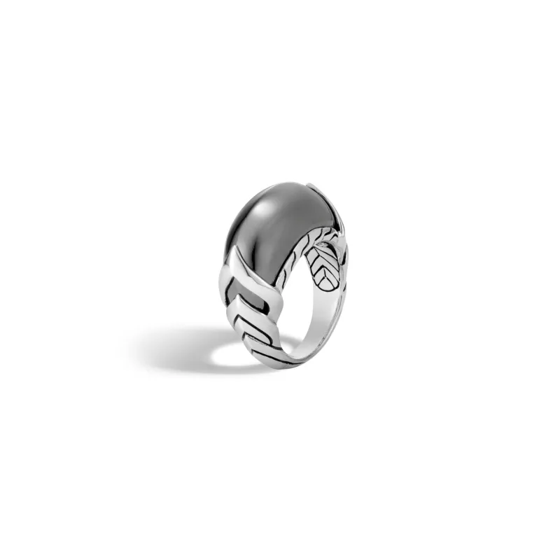 Naga Ring in Silver with Hematite|RBS601491HE sold by John Hardy
