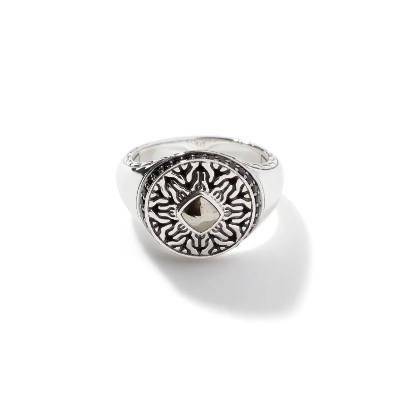 Radial Pavé Signet Ring|RBS900550PYBLSBN sold by John Hardy