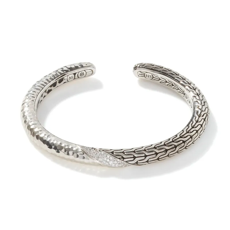 Twisted Pavé 6MM Hinged Cuff|CBP9003032DI sold by John Hardy