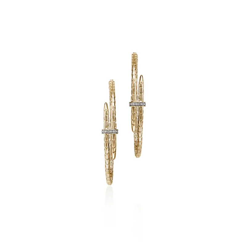 Spear Hoop Earring, Gold, Diamonds, 50MM|EGGX9012482DI sold by John Hardy
