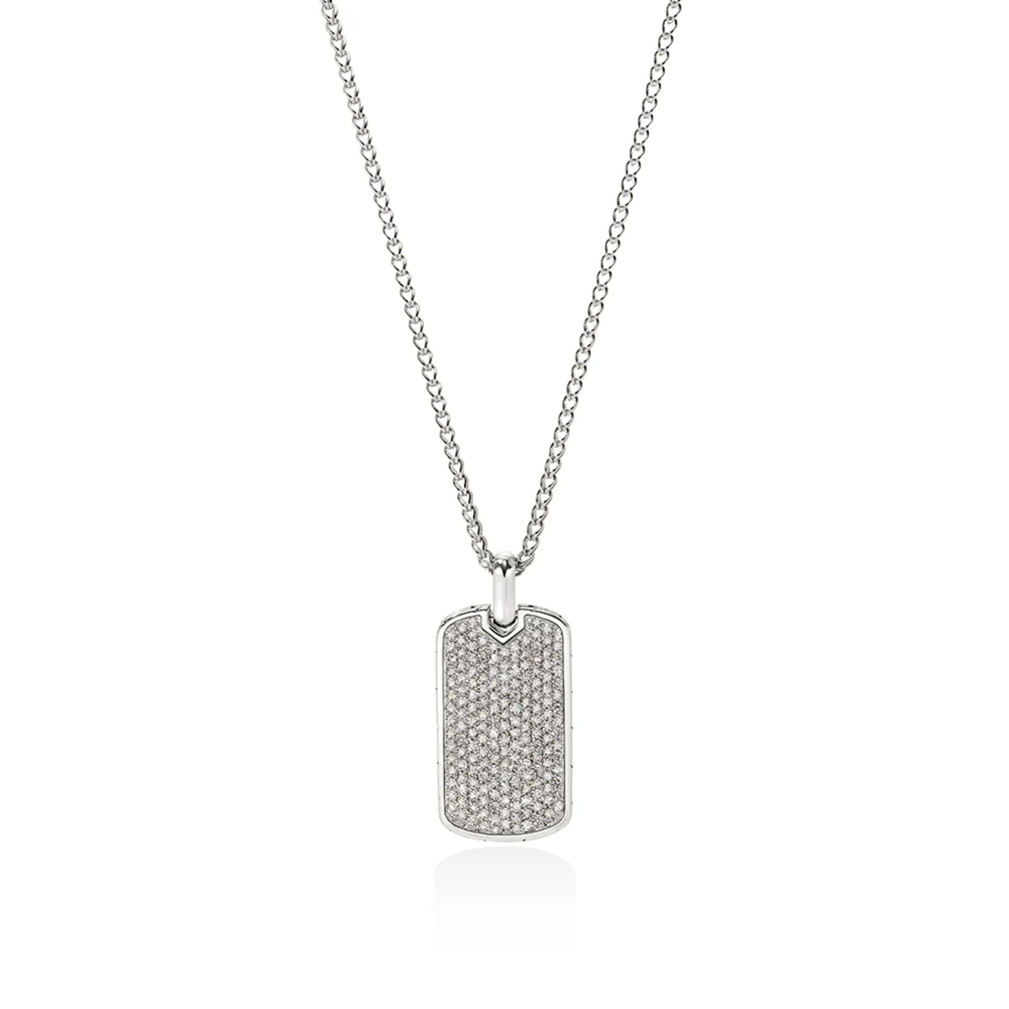 Tag Necklace, Sterling Silver, Diamonds, 2MM|NMP9011322DI sold by John Hardy
