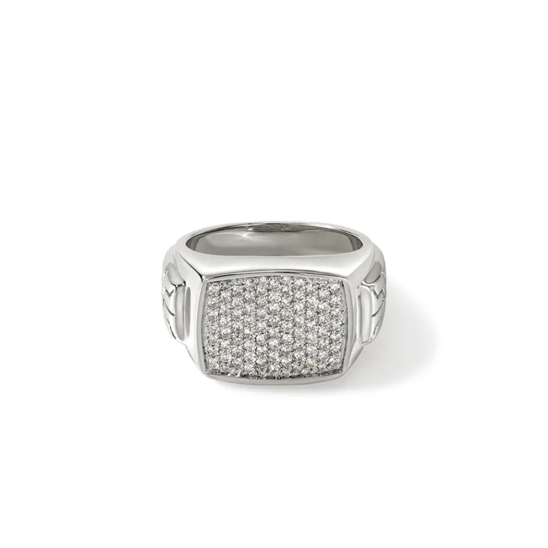 Signet Ring, Sterling Silver, Diamonds|RMP9010982DI sold by John Hardy