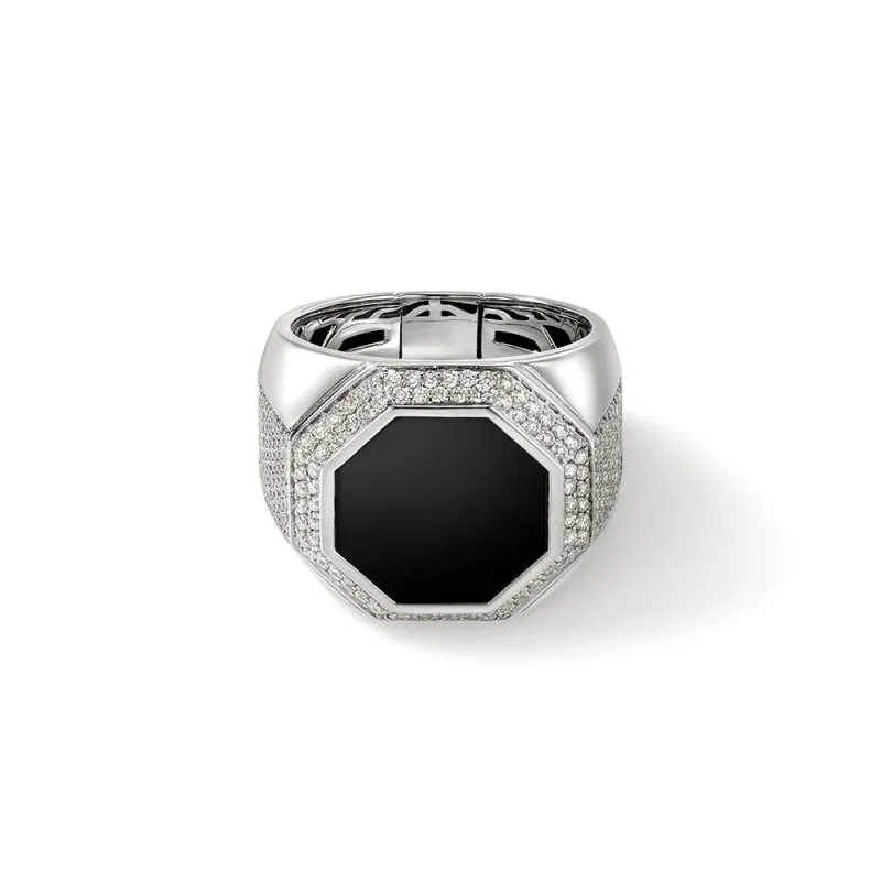 Signet Ring, Silver, Diamonds|RMS9011521BONDI sold by John Hardy