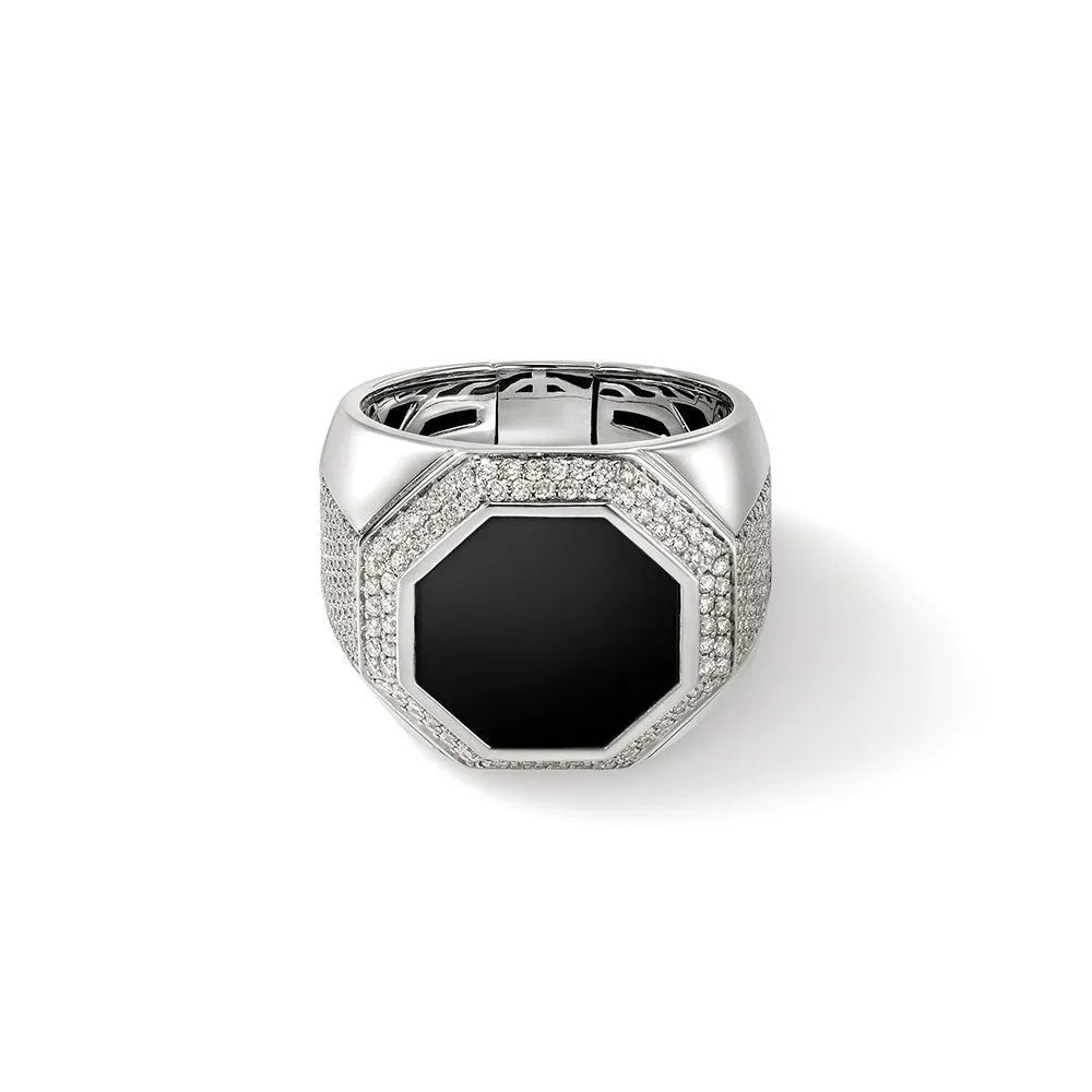 Signet Ring, Silver, Diamonds|RMS9011521BONDI sold by John Hardy