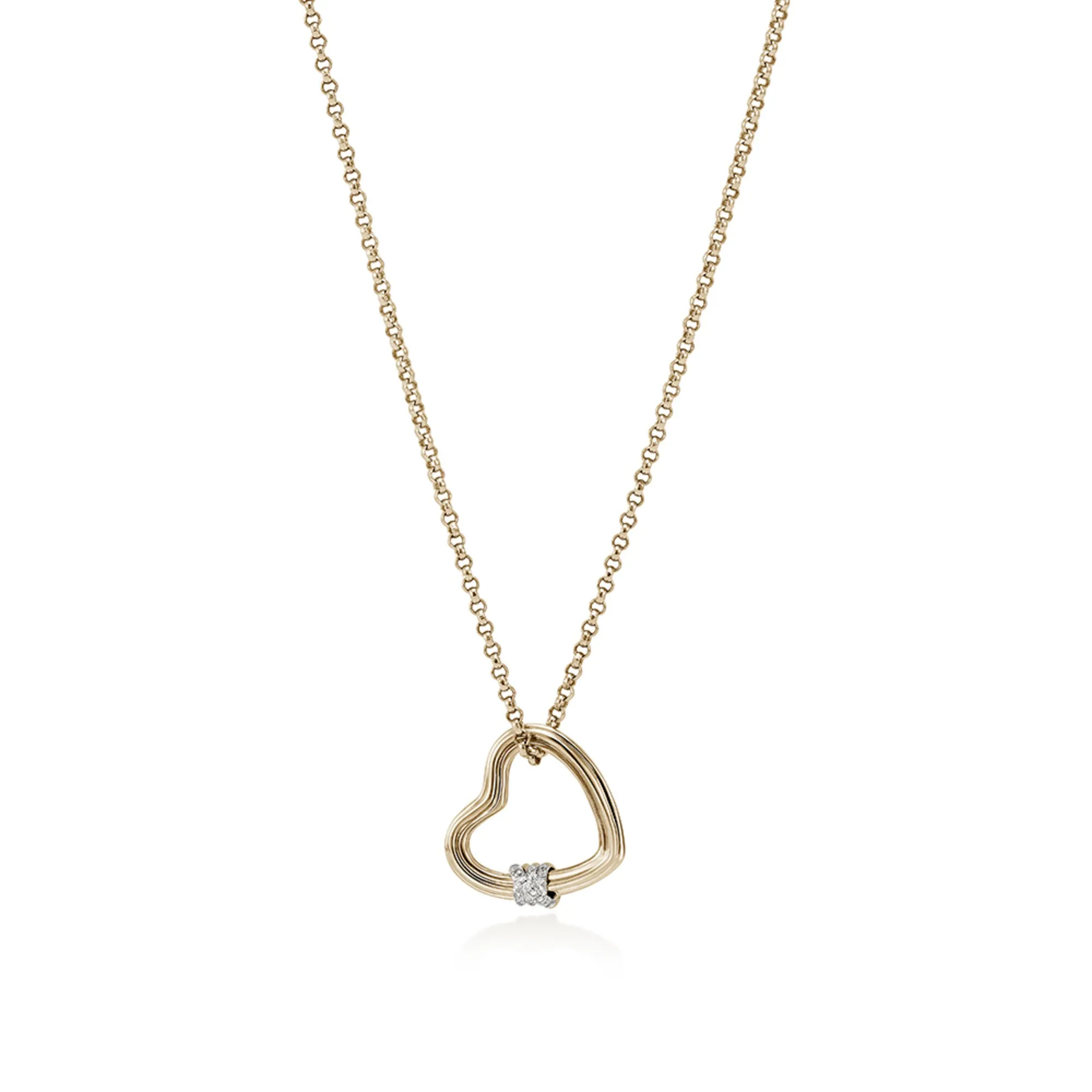 Bamboo Heart Necklace, Gold, Diamonds|NGGX501142DI sold by John Hardy