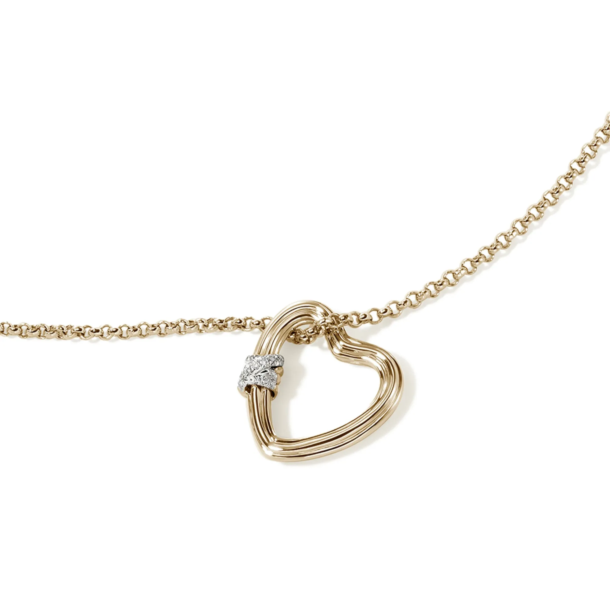 Bamboo Heart Necklace, Gold, Diamonds|NGGX501142DI sold by John Hardy product image thumbnail 2