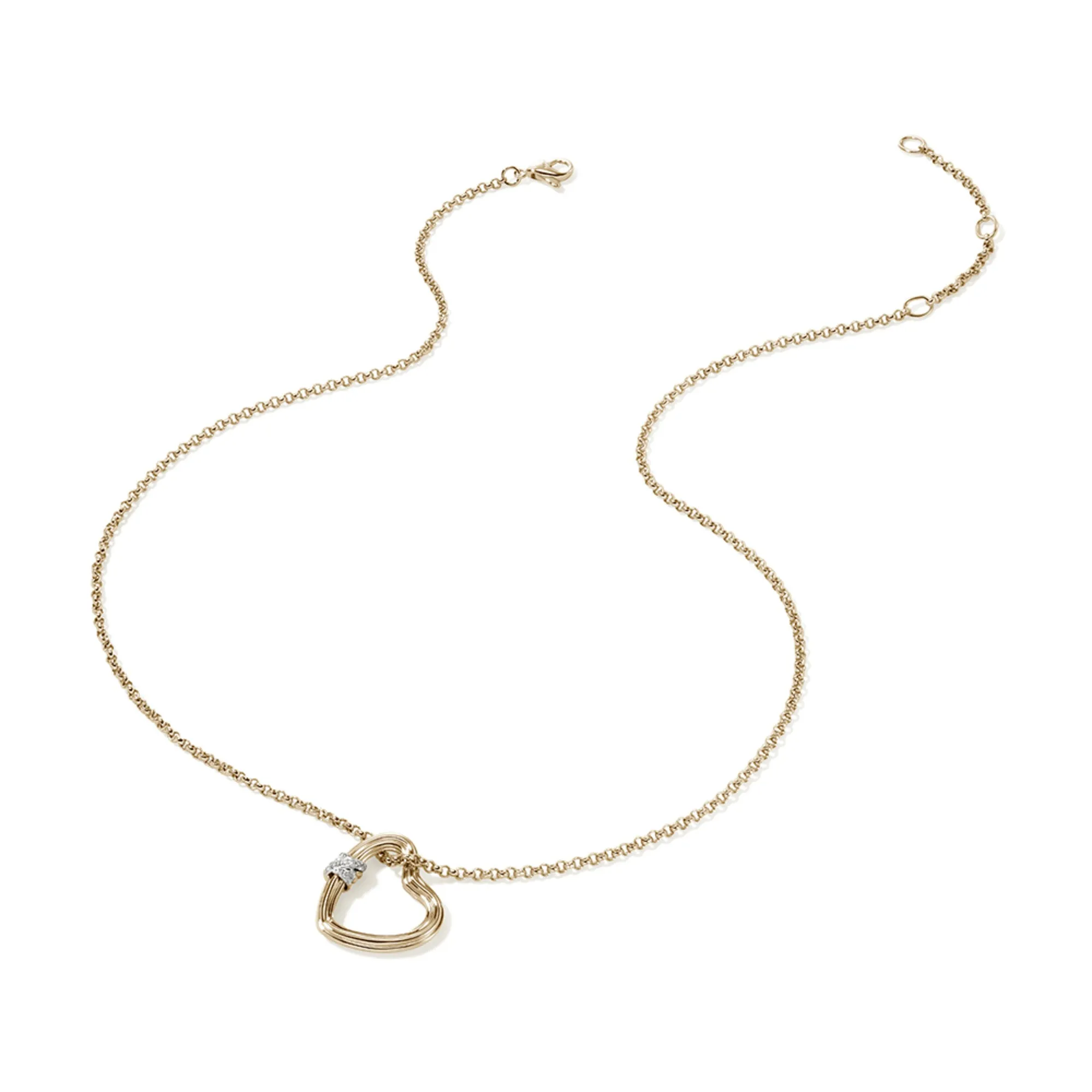 Bamboo Heart Necklace, Gold, Diamonds|NGGX501142DI sold by John Hardy product image thumbnail 3
