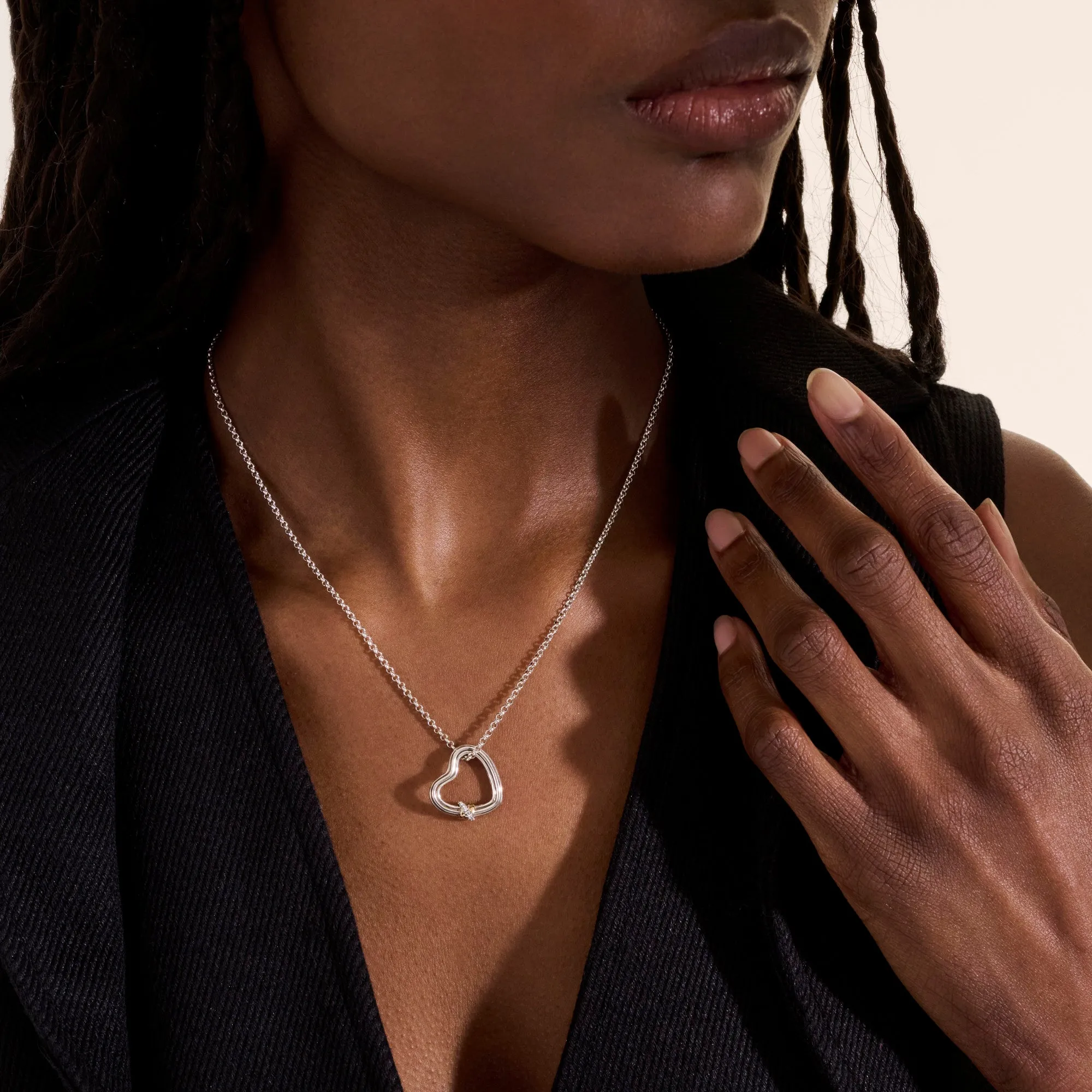 Bamboo Pendant Necklace, Gold, Silver, Diamonds|NZZP501142DI sold by John Hardy product image thumbnail 5