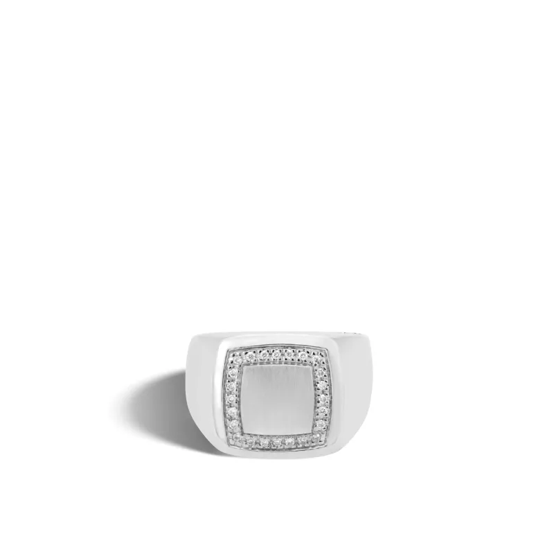 Classic Chain Signet Ring with Diamonds|RBP9995662DI made by John Hardy