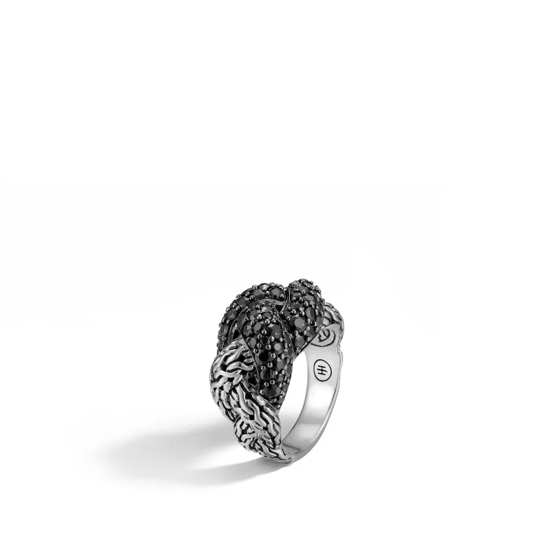Braided Chain Ring with Black Sapphire|RBS992454BLS sold by John Hardy