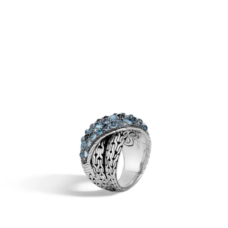 Classic Chain Overlap Ring with Mixed Blue|RBS902384MBTBZ sold by John Hardy