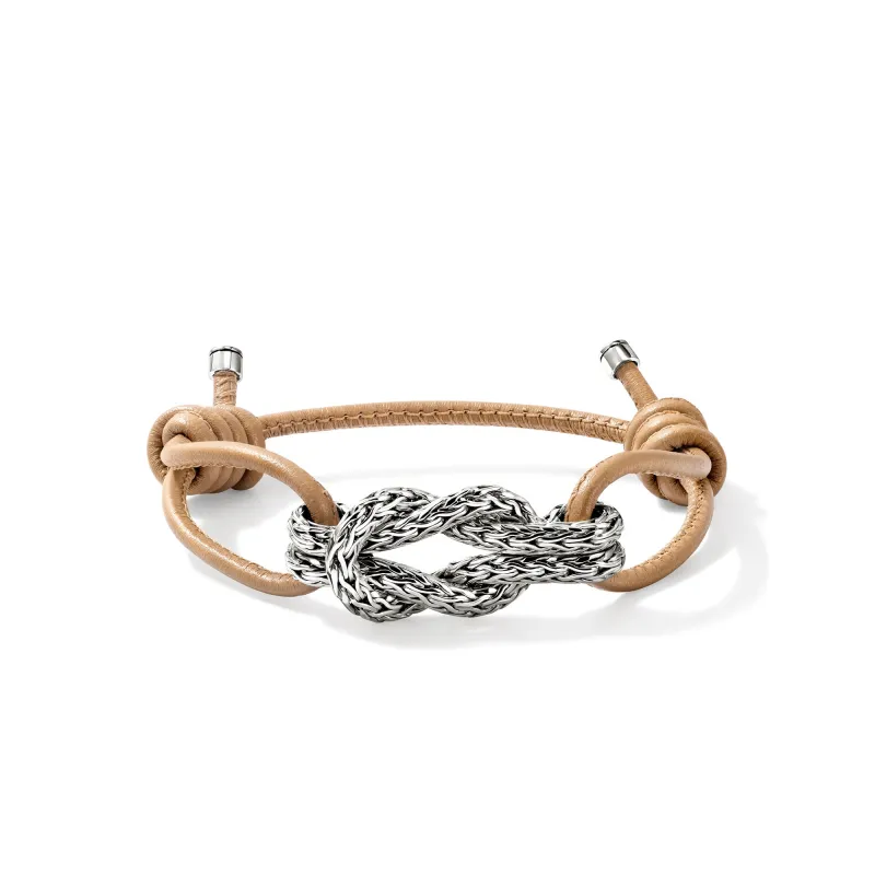 Love Knot Bracelet, Sterling Silver, Leather|BU98692BR sold by John Hardy