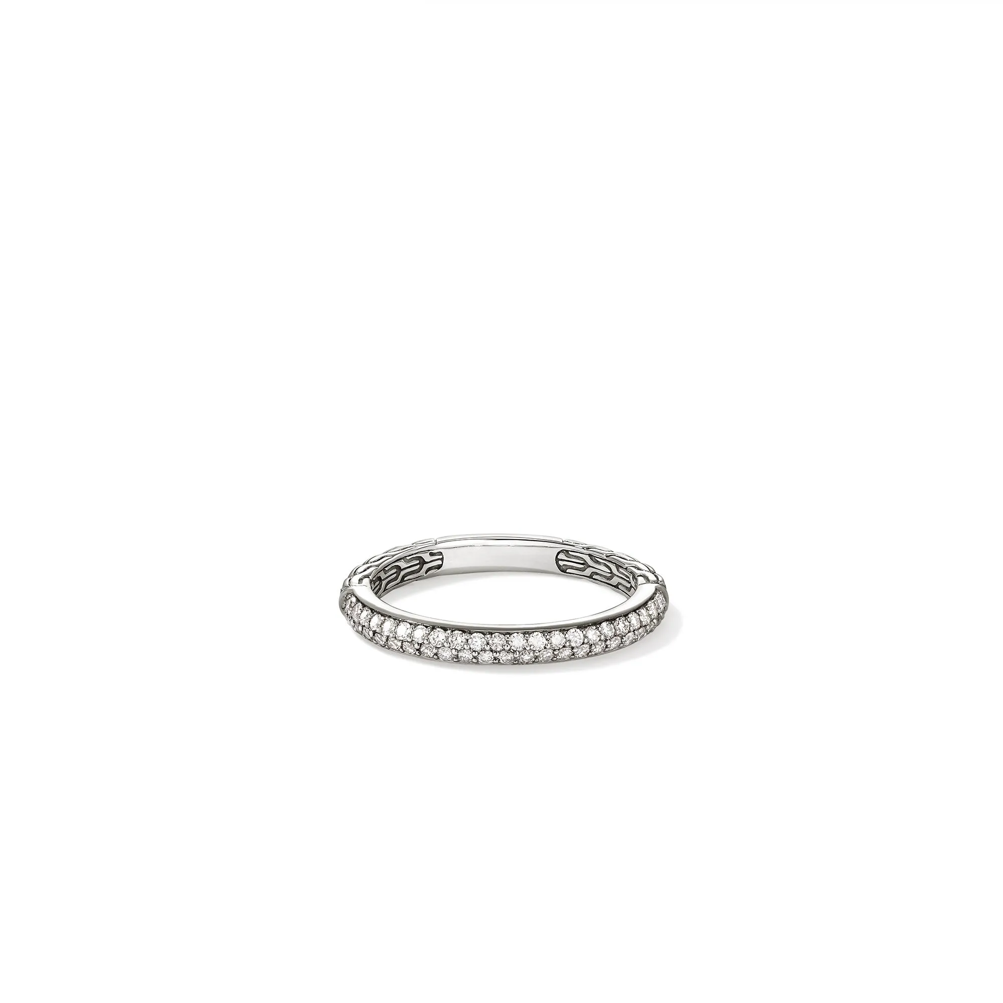 JH Essential Pavé Band Ring, Sterling Silver, Diamonds, 2.5MM|RBP987042DI sold by John Hardy