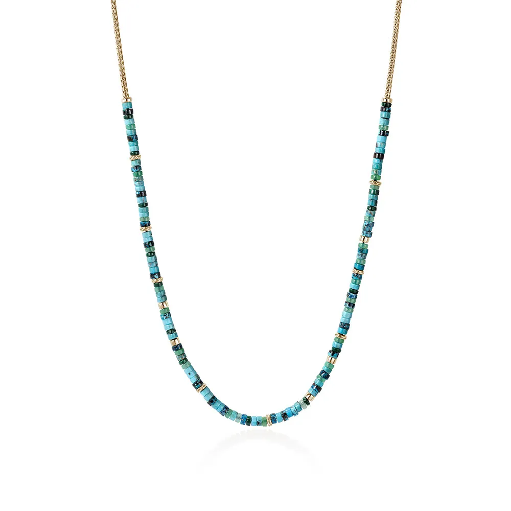 Heishi Chain Necklace, Gold, Hardstones|NMGGS987501TQCRS sold by John Hardy