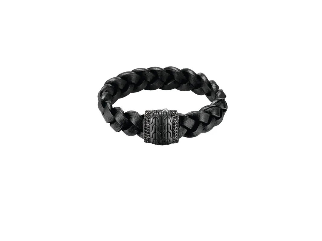 Classic Chain 17MM Bracelet in Silver, Leather, Gemstone|BMS993514BLBLS sold by John Hardy