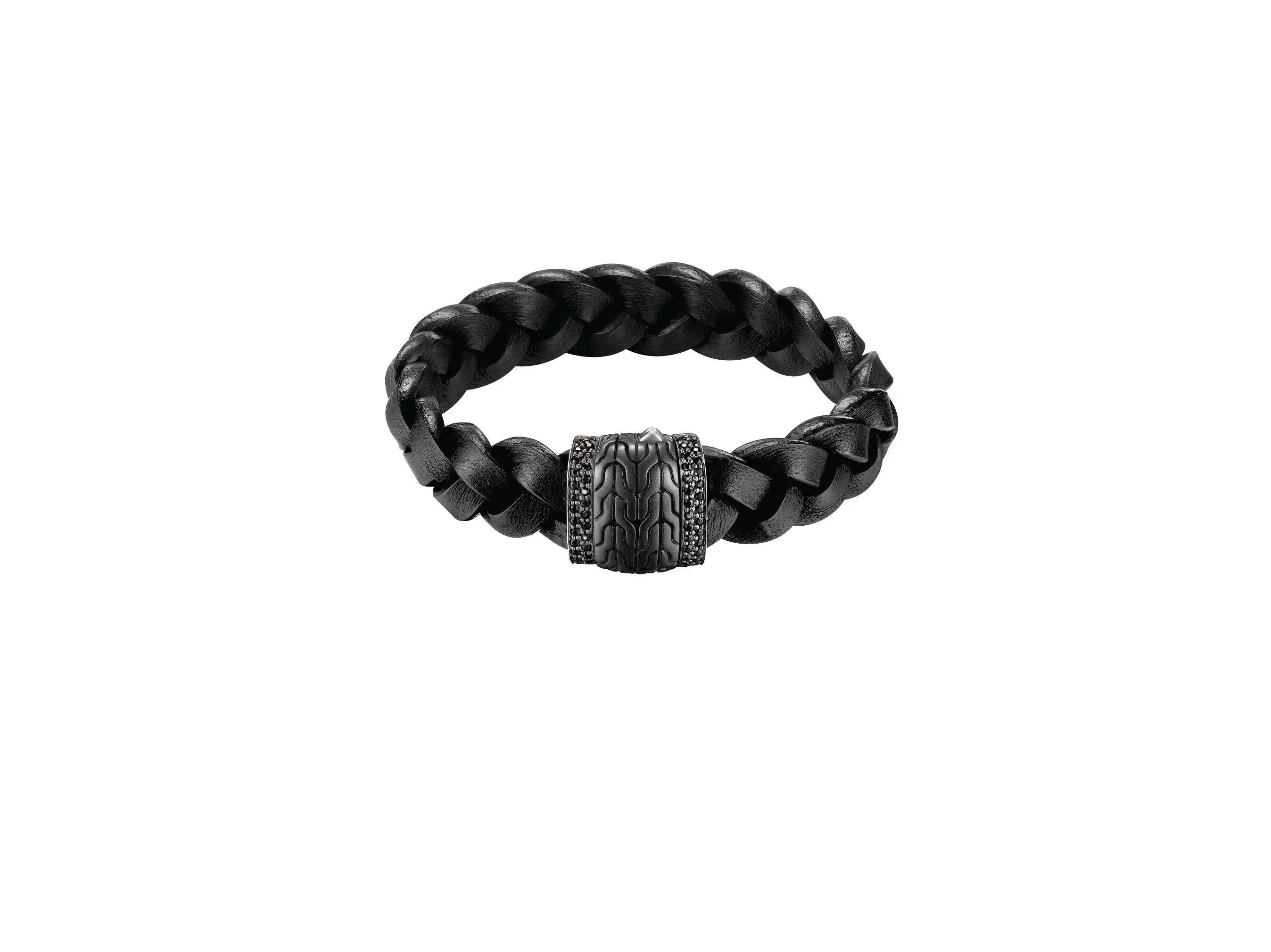 Classic Chain 17MM Bracelet in Silver, Leather, Gemstone|BMS993514BLBLS sold by John Hardy