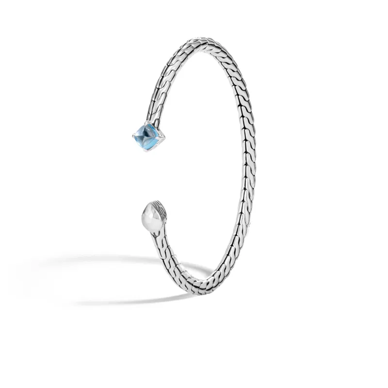 Classic Chain Flex Cuff with Swiss Blue Topaz|CBS903501SBT sold by John Hardy