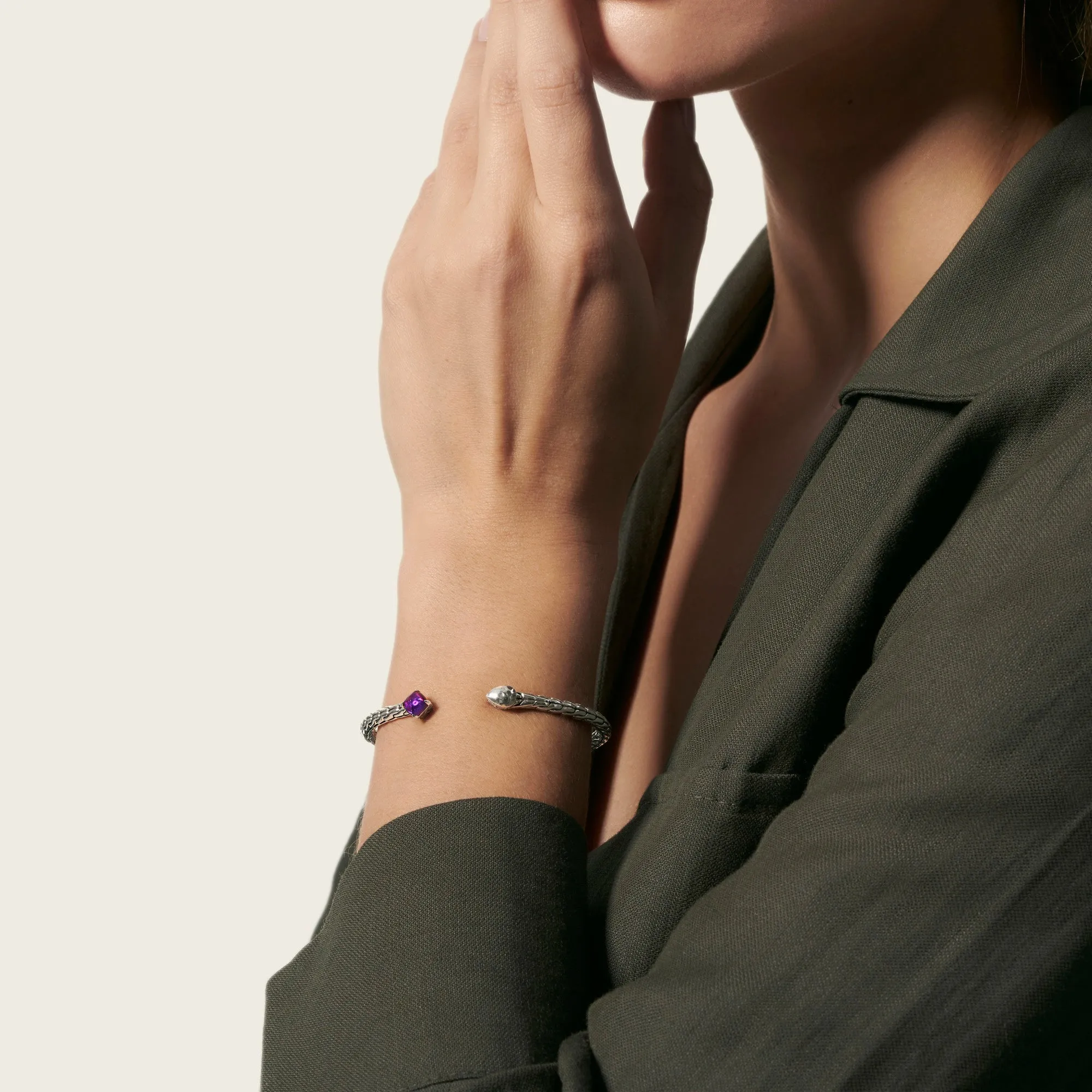 Classic Chain Flex Cuff with Swiss Blue Topaz|CBS903501SBT sold by John Hardy product image thumbnail 2