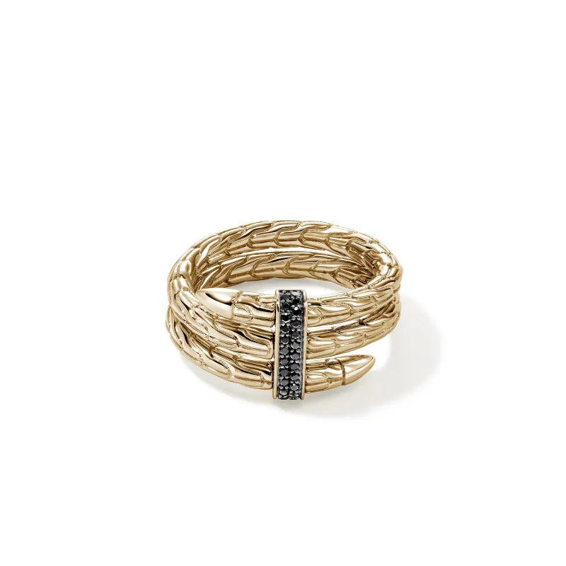 Spear Double Wrap Ring, Gold, Black Diamonds|RGGX986812BDI sold by John Hardy