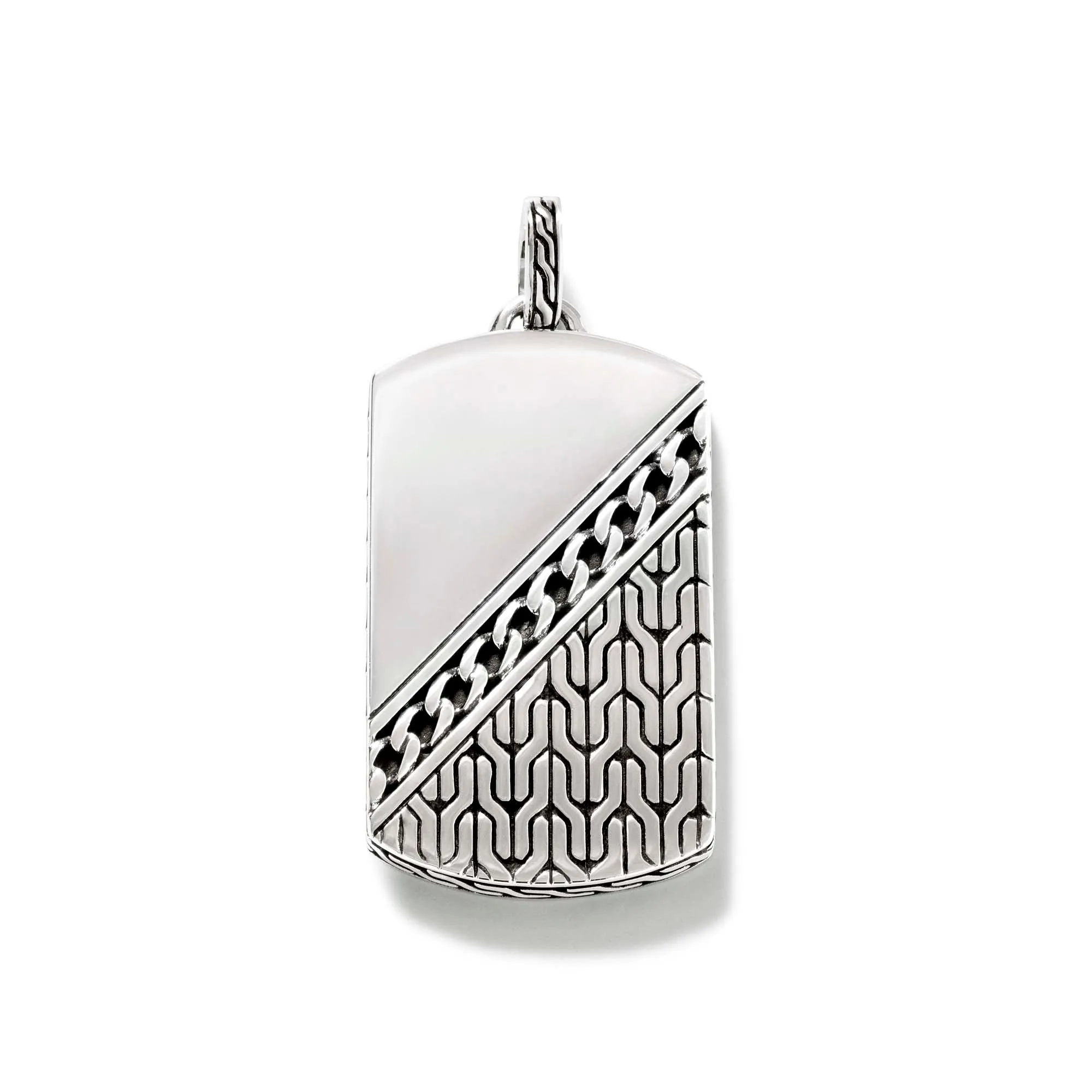 Carved Chain Tag Pendant, Sterling Silver|HM900807 sold by John Hardy