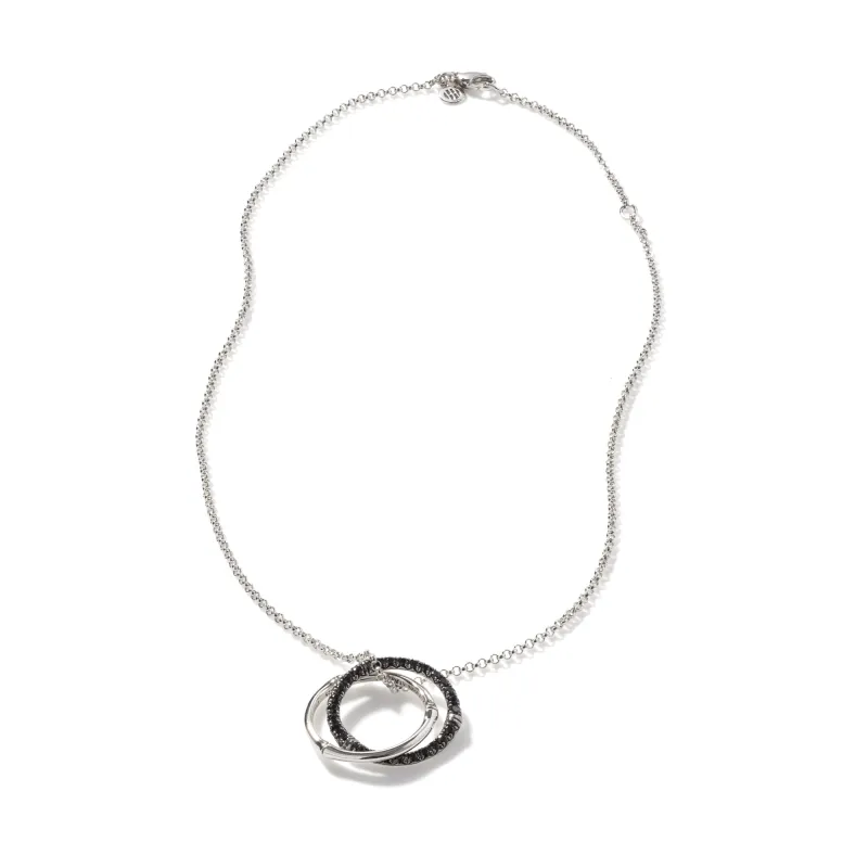 Bamboo Pendant Necklace, Silver, Pavé|NBS58964BLS sold by John Hardy