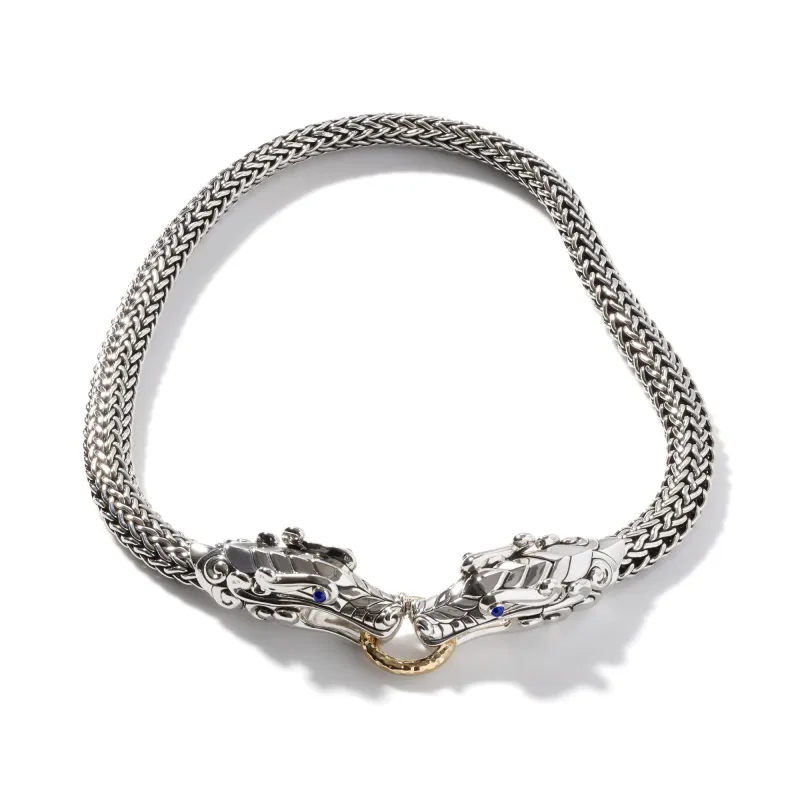 Naga Necklace, Sterling Silver, Gold, 10.5MM|NZS60198BSP sold by John Hardy