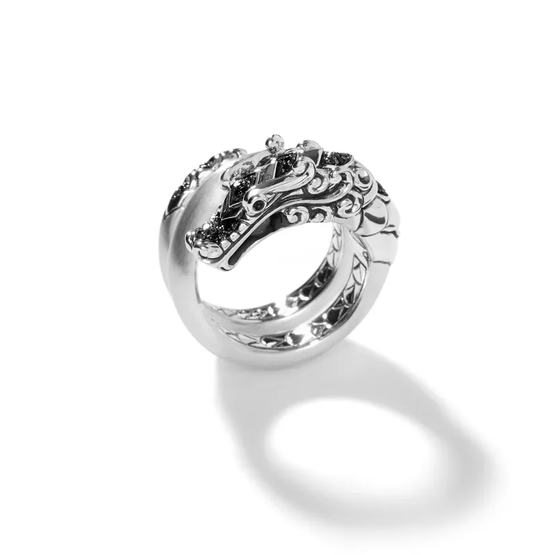 Naga Ring, Sterling Silver, Pavé|RBS601354BHBNBSP sold by John Hardy