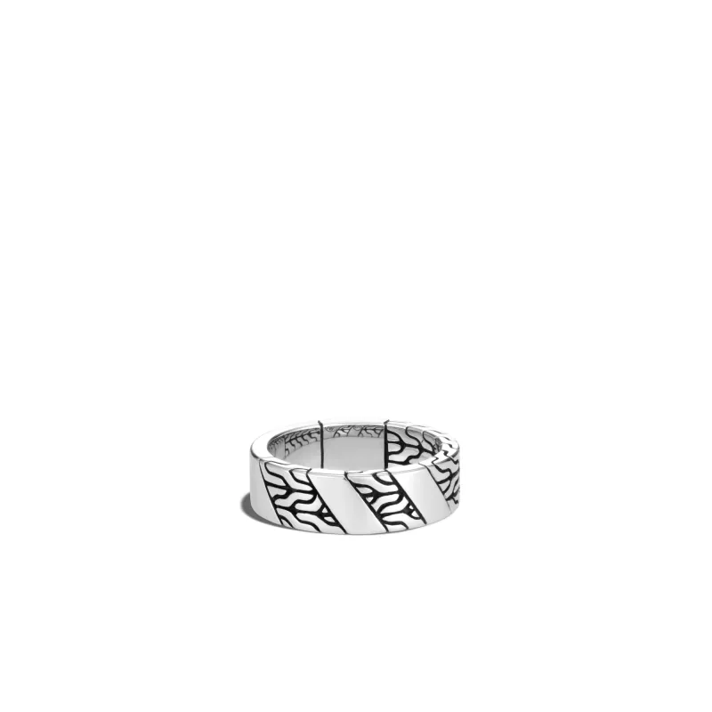 Carved Chain Band Ring, Sterling Silver|RM900433 sold by John Hardy