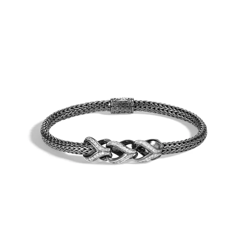Asli Link Station Bracelet with Diamond|BBP902402BRDDI sold by John Hardy