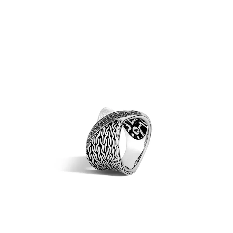 Twisted Pavé Band Ring|RBS9003044BLSBN sold by John Hardy