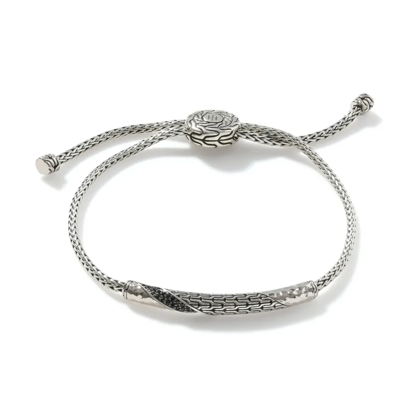 Twisted Pavé Pull Through Bracelet|BBS9006194BLSBN sold by John Hardy